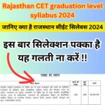 Rajasthan CET graduation level syllabus 2024
